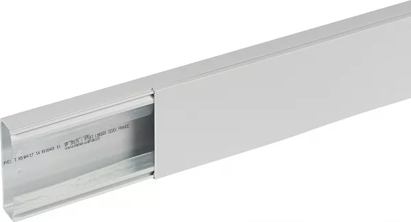 planet wattohm-goulotte distribution viadis 80x25mm-fond+couvercle-1 compart-longueur 2m-gris (16330)