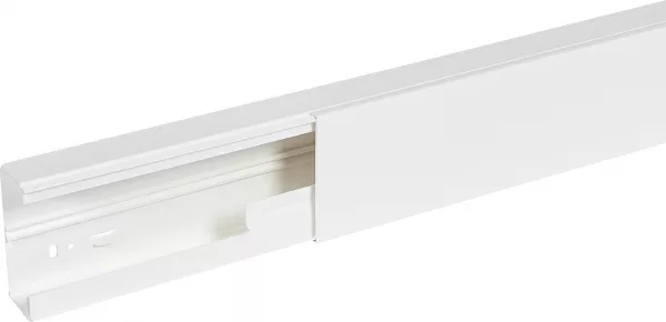 planet wattohm-goulotte distribution viadis 90x40mm-fond+couvercle-1 compart-longueur 2m-blanc (16420)