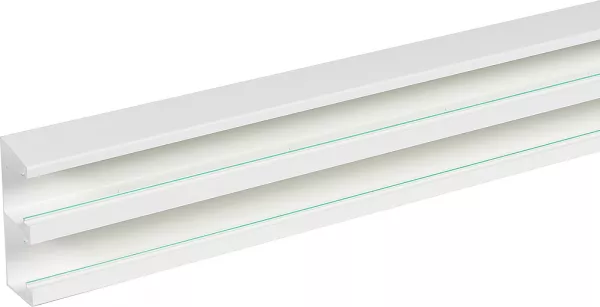 planet wattohm-goulotte logix 45-130x50-2 compartiments-2m-livr� sans couvercle-pvc blanc artic (68034)