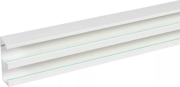 planet wattohm-goulotte logix 45-130x50-2 compartiments-3m-livr� sans couvercle-pvc blanc artic (48701)