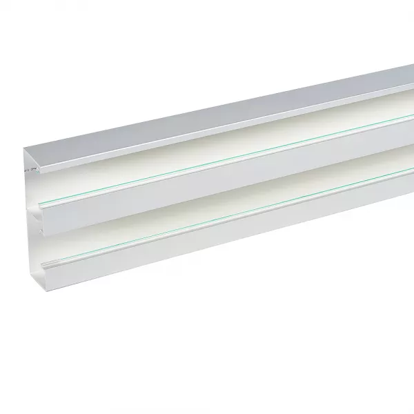 planet wattohm-goulotte logix 45-160x50-2 compartiment-livr� sans couvercle-pvc alumnic ral9006 (68335)