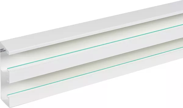 planet wattohm-goulotte logix 45-160x50-2 compartiments-livr� sans couvercle-pvc blanc artic (68035)