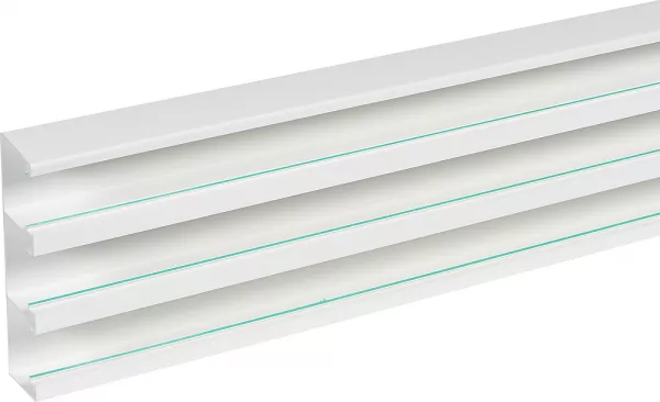 planet wattohm-goulotte logix 45-190x50-3 compartiments-2m-livr� sans couvercle-pvc blanc artic (68036)