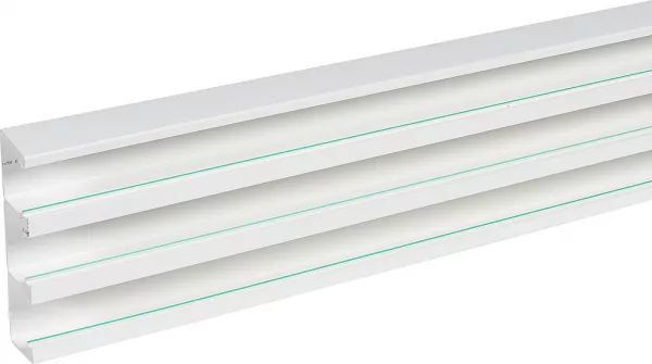 planet wattohm-goulotte logix 45-190x50-3 compartiments-3m-livr� sans couvercle-pvc blanc artic (48703)