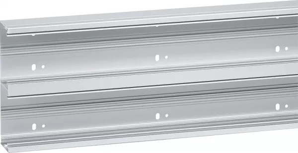 planet wattohm-goulotte logix universel - 190x50mm - 2 compartiments - sans couvercle-aluminium (48217)