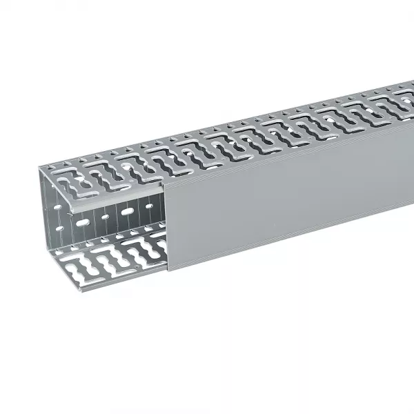 planet wattohm-goulotte segma oblongue 100mmx100mm - pas de 50mm - 1 couvercle -longueur 2m-pvc (23053)