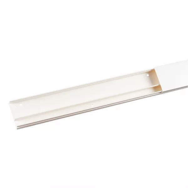 planet wattohm-moulure keva 50mmx15mm - fond+couvercle-2 compartiments-longueur 2m-blanc artic (11560)