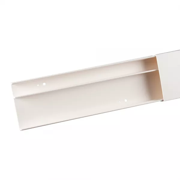 planet wattohm-moulure keva 75mmx20mm - fond+couvercle-2 compartiments-longueur 2m-blanc artic (11600)