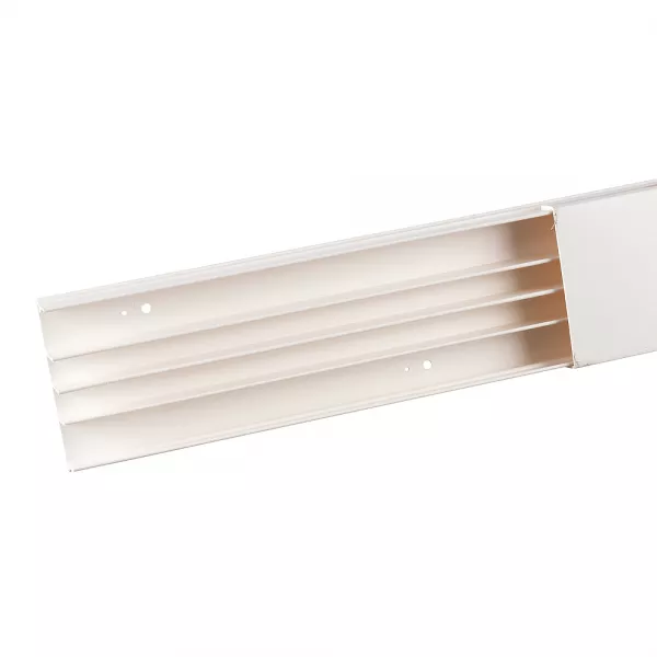 planet wattohm-moulure keva 75mmx20mm - fond+couvercle-4 compartiments-longueur 2m-blanc artic (11601)