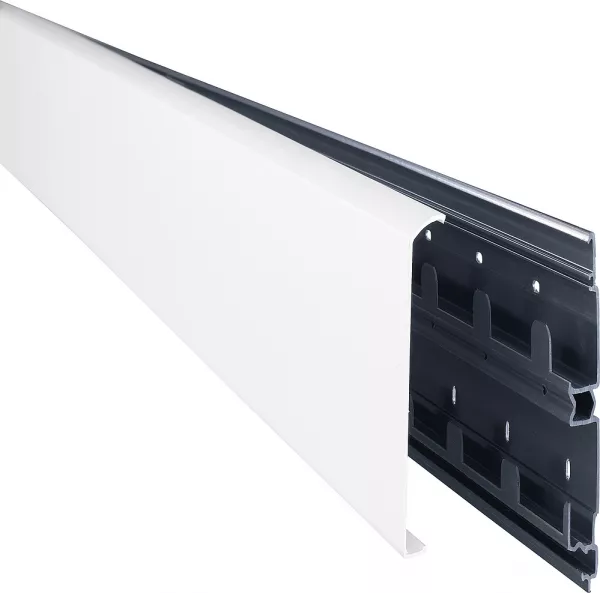 planet wattohm-plinthe keva 125x20mm - fond+couvercle - 2 compartiments-longueur 2m-blanc artic (11780)