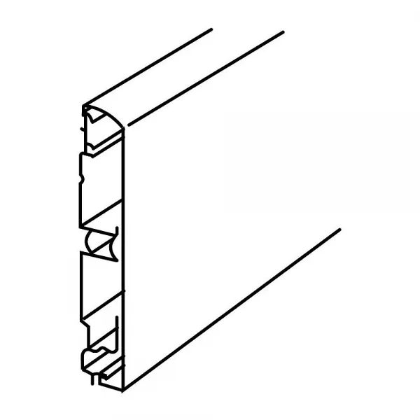 planet wattohm-plinthe keva 125x20mm -fond+couvercle+joint de sol- 2 compartiments-longueur 2m (11781)