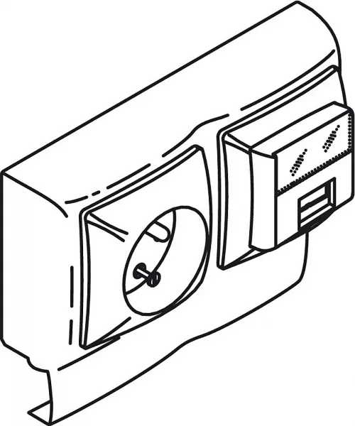 planet wattohm-prise 2p+t + prise rj45 cat.5e saillie keva-pour moulure keva hauteur 20mm-blanc (11974)