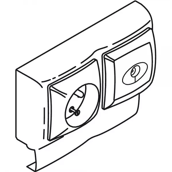planet wattohm-prise 2p+t + prise tv simple saillie keva - pour moulure keva hauteur 12mm-blanc (11935)