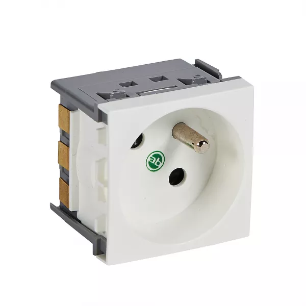 planet wattohm-prise 2p+t juxtapos�e logix -2 modules- 16a - 250v - blanc artic antimicrobien (49742)