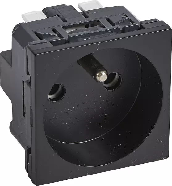 planet wattohm-prise 2p+t logix pour installation o� 1 poste suffit-2 modules-16a-250v-noir (pw49251)