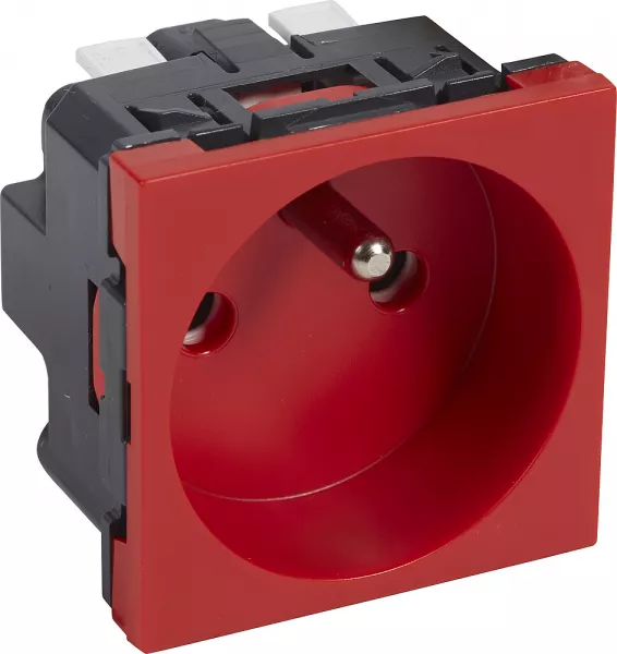 planet wattohm-prise 2p+t logix pour installation o� 1 poste suffit-2 modules-16a-250v-rouge (pw49151)