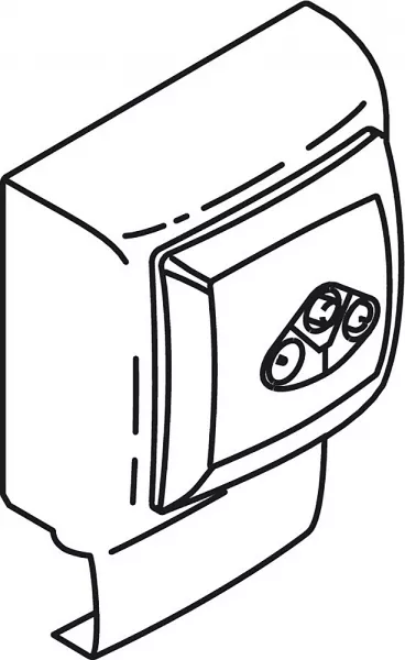 planet wattohm-prise tv-fm-sat saillie keva - pour moulures keva hauteur 20mm-pvc - blanc artic (11968)