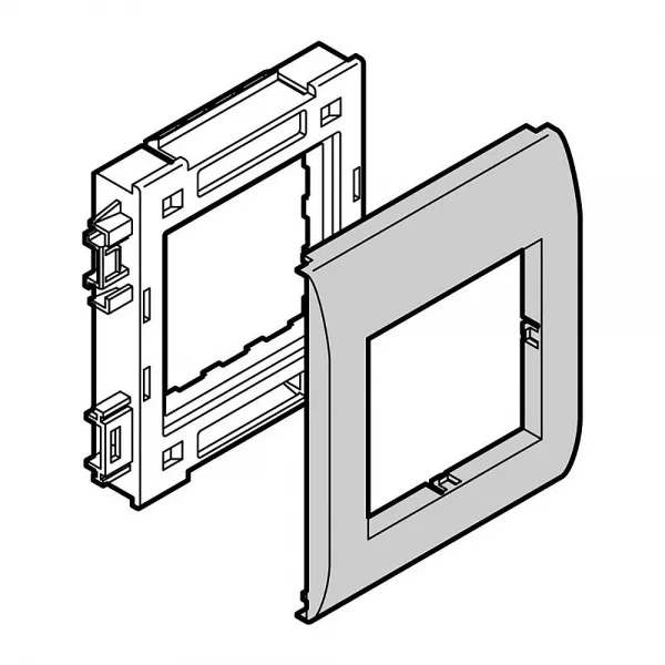 planet wattohm-support appareillage logix-1 poste-largeur 80mm-pour logix universel aluminium (48249)
