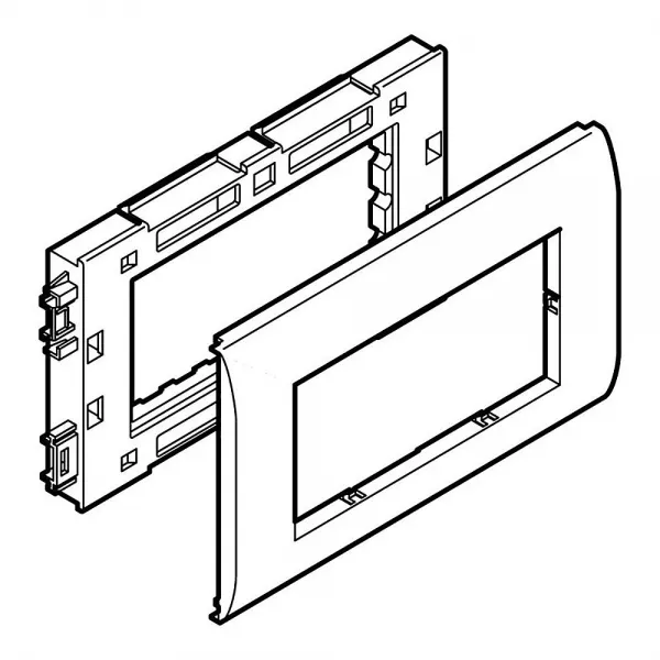 planet wattohm-support appareillage logix-2 postes-largeur 80mm-pour logix universel aluminium (48251)