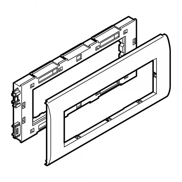 planet wattohm-support appareillage logix-3 postes-largeur 80mm-pour logix universel aluminium (48252)