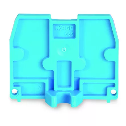 Plaque d\'extr�mit� 2 mm / avec bride M4 / Bleu869-398