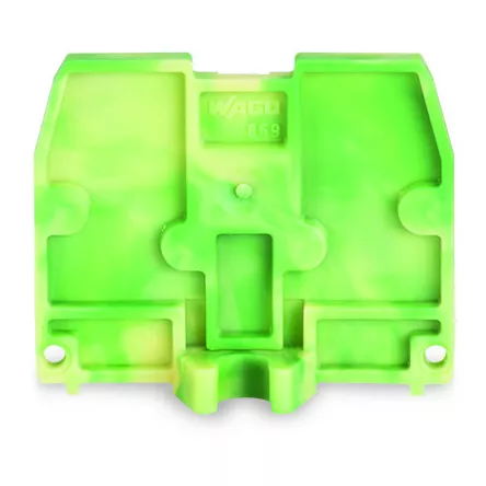 Plaque d\'extr�mit� 2 mm / avec bride M4 / Vert-Jaune869-399