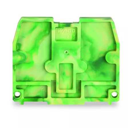 Plaque d\'extr�mit� 2 mm / avec pied / Vert-Jaune869-379