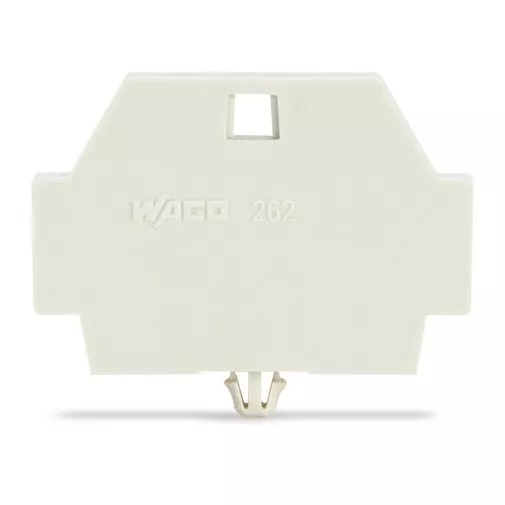 Plaque d\'extr�mit� avec pied de fixation / Gris clair (262-373)