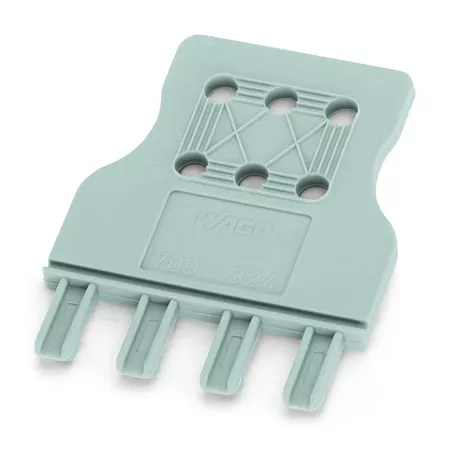 Plaque de d�charge de traction 2 p�les pour bornes de 10 mm de largeur, gris (709-332)