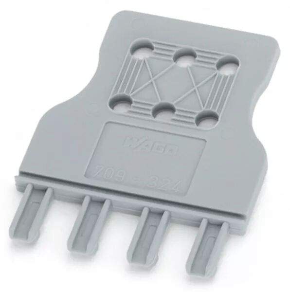 PLAQUE DE D�CHARGE DE TRACTION 4 P�LES POUR BORNES DE 10 MM DE LARGEUR, GRIS