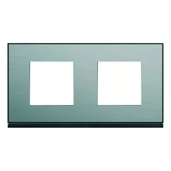 Plaque de finition Gallery 2 postes Acier horizontale entraxe 71 mm (WXP2112)