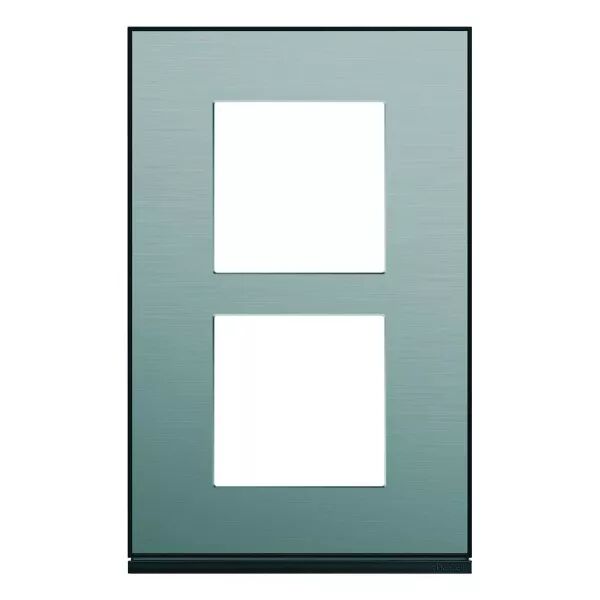 Plaque de finition Gallery 2 postes Acier verticale entraxe 57 mm (WXP2122)