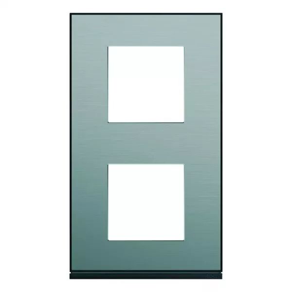 Plaque de finition Gallery 2 postes Acier verticale entraxe 71 mm (WXP2142)