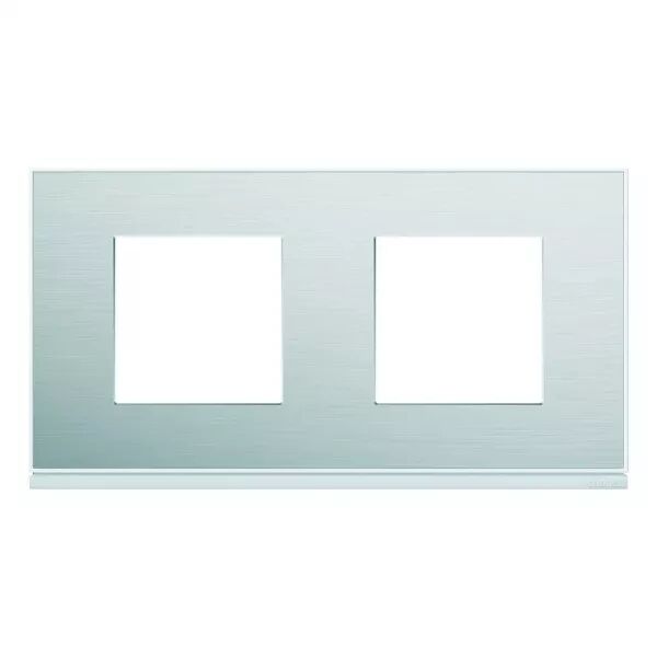 Plaque de finition Gallery 2 postes Aluminium horizontale entraxe 71 mm (WXP2012)
