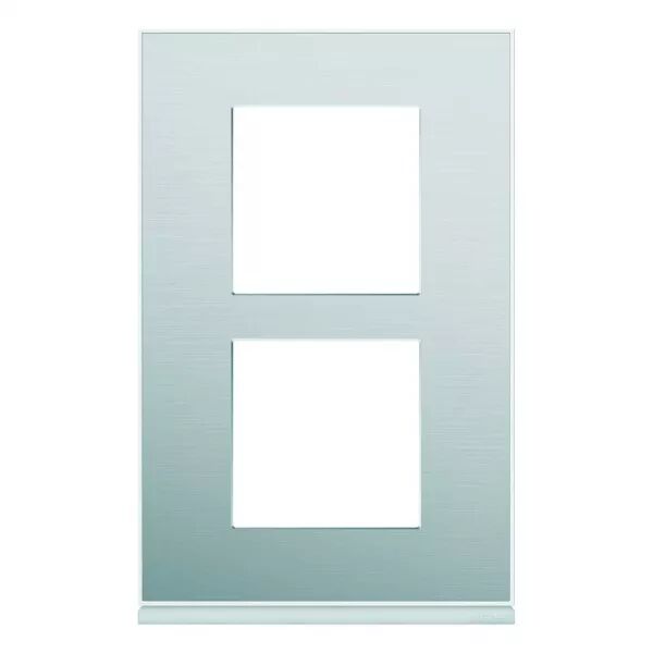 Plaque de finition Gallery 2 postes Aluminium verticale entraxe 57 mm (WXP2022)