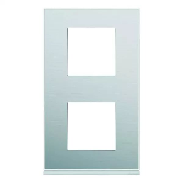 Plaque de finition Gallery 2 postes Aluminium verticale entraxe 71 mm (WXP2042)