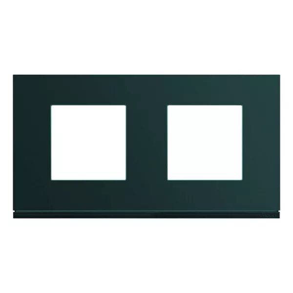 Plaque de finition Gallery 2 postes Anthracite horizontale entraxe 71 mm (WXP1012)