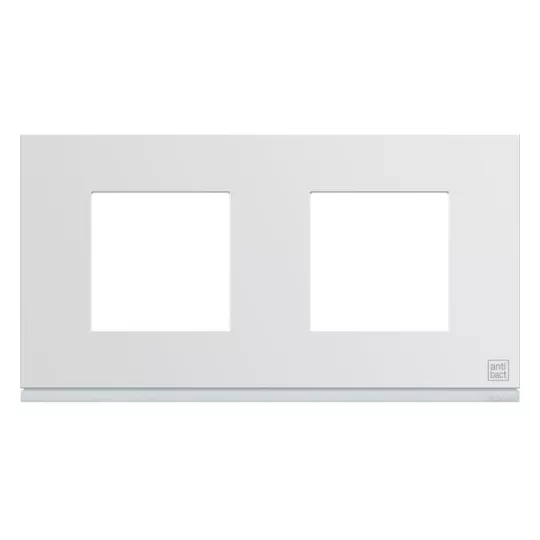 Plaque de finition Gallery 2 postes Antibact�rien entraxe 71 mm (WXP9912)