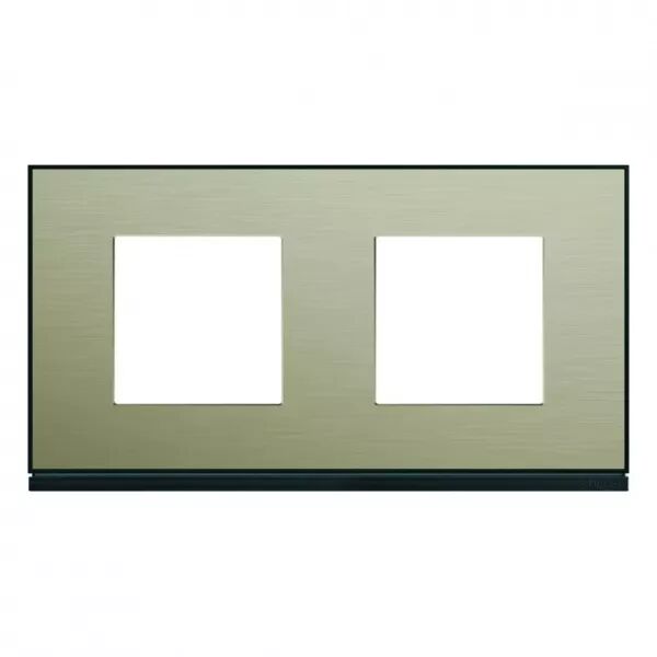 Plaque de finition Gallery 2 postes Bronze horizontale entraxe 71 mm (WXP2212)