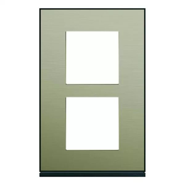 Plaque de finition Gallery 2 postes Bronze verticale entraxe 57 mm (WXP2222)