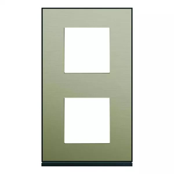 Plaque de finition Gallery 2 postes Bronze verticale entraxe 71 mm (WXP2242)