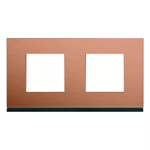 Plaque de finition Gallery 2 postes Copper alu horizontale entraxe 71 mm (WXP4612)