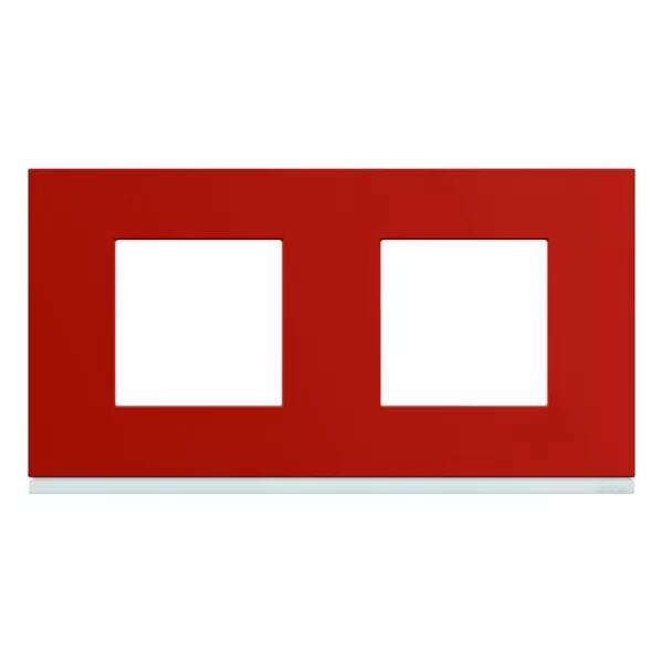 Plaque de finition Gallery 2 postes Eglantine horizontale entraxe 71 mm (WXP0612)