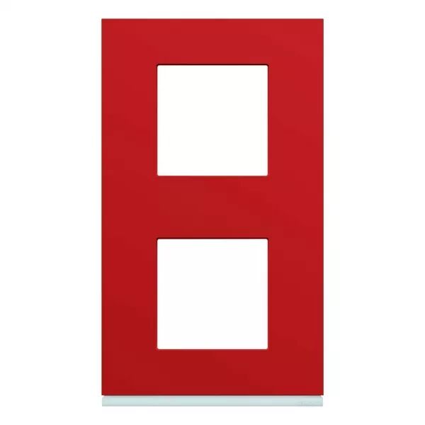 Plaque de finition Gallery 2 postes Eglantine verticale entraxe 71 mm (WXP0642)