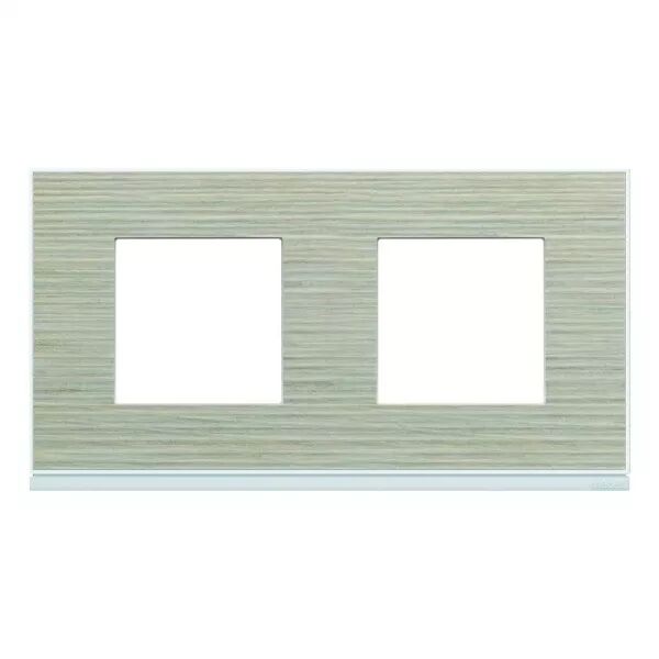 Plaque de finition Gallery 2 postes Latt� entraxe horizontale 71 mm (WXP2512)