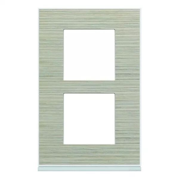 Plaque de finition Gallery 2 postes Latt� verticale entraxe 57 mm (WXP2522)