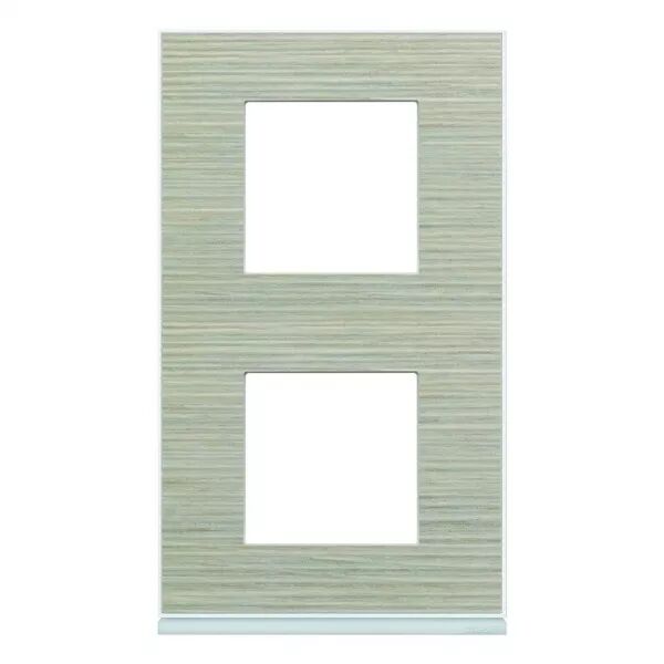 Plaque de finition Gallery 2 postes Latt� verticale entraxe 71 mm (WXP2542)