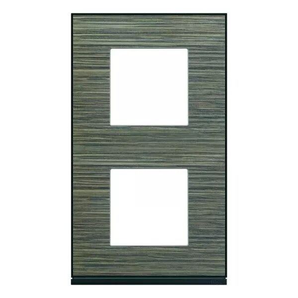 Plaque de finition Gallery 2 postes Pecan verticale entraxe 71 mm (WXP2442)