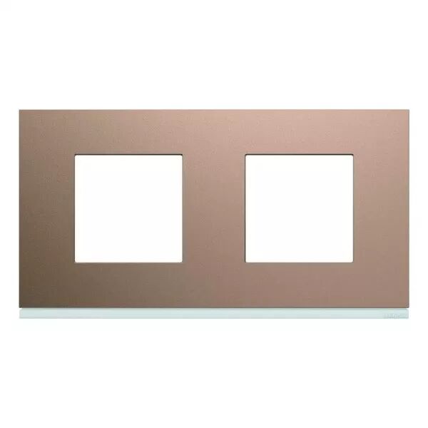 Plaque de finition Gallery 2 postes Ros� horizontale entraxe 71 mm (WXP0512)