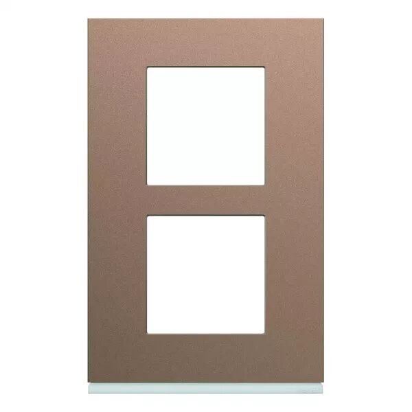 Plaque de finition Gallery 2 postes Ros� verticale entraxe 57 mm (WXP0522)